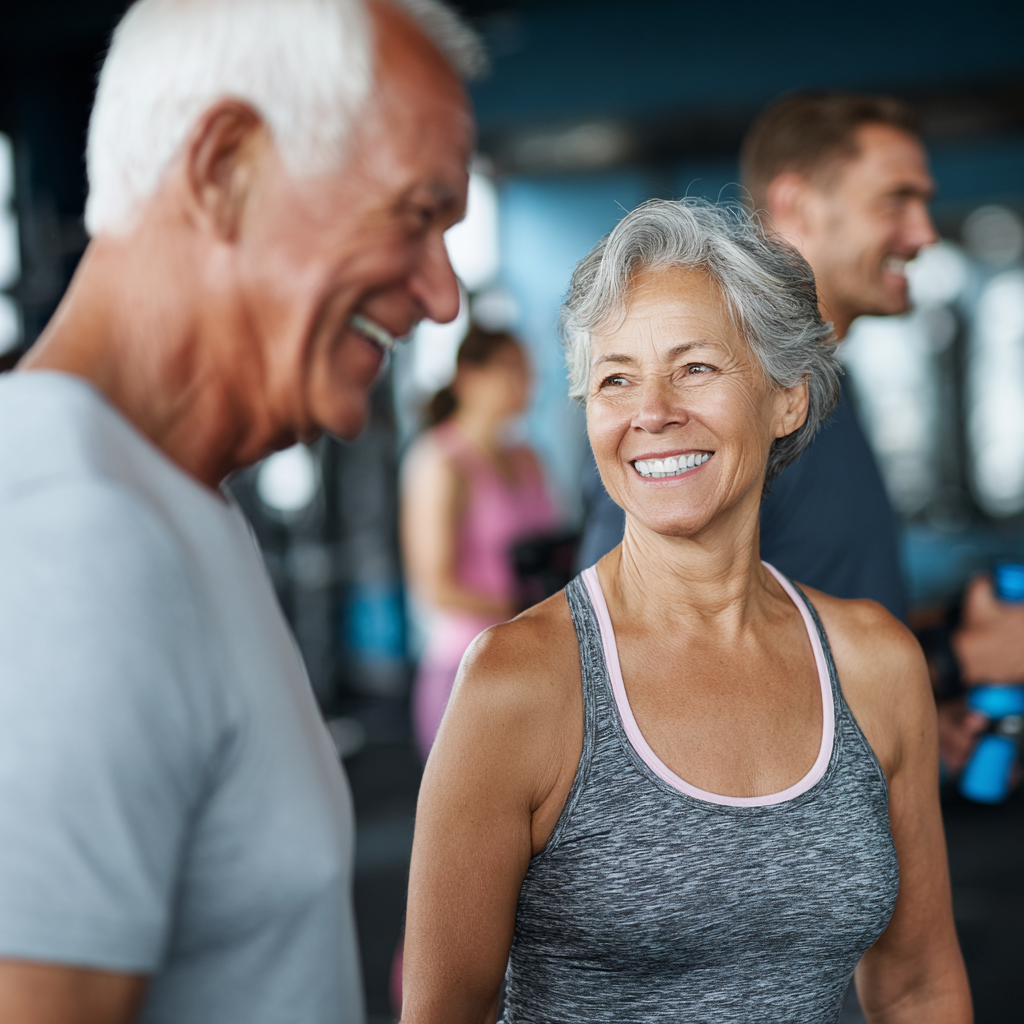 mature adults engaging in personalized fitness training session
